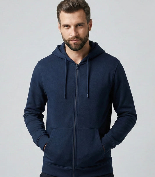 Zipper Hoodie - Navy Blue
